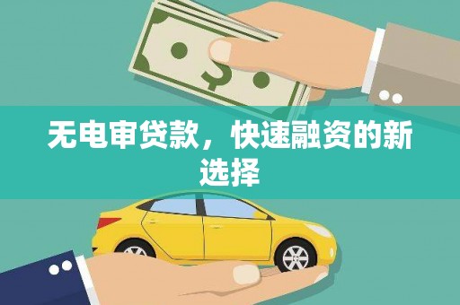 黄平无电审贷款，快速融资的新选择