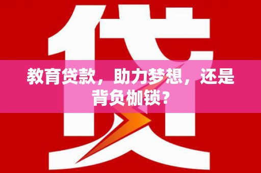 南化教育贷款，助力梦想，还是背负枷锁？