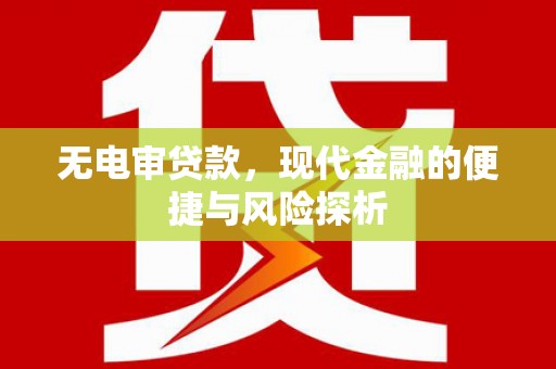 丰都无电审贷款，现代金融的便捷与风险探析