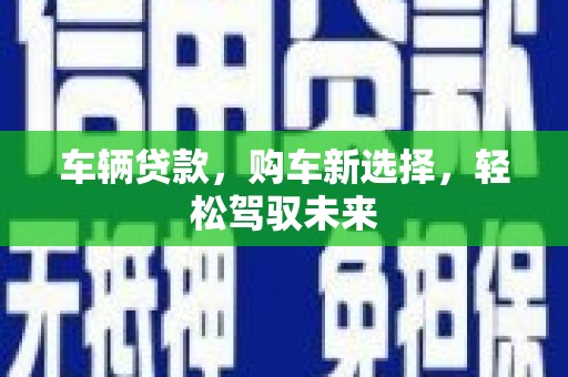 邵东车辆贷款，购车新选择，轻松驾驭未来