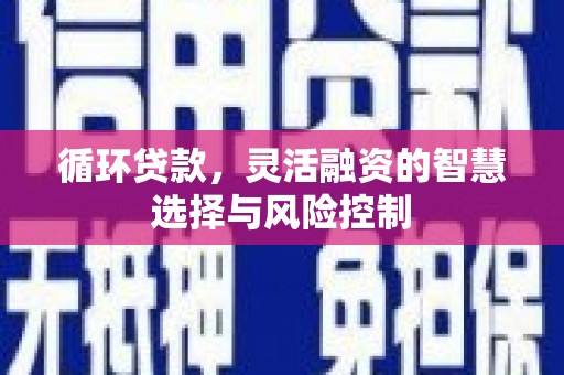 襄阳循环贷款，灵活融资的智慧选择与风险控制