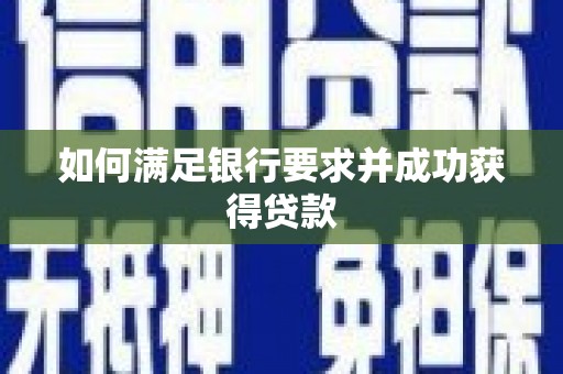 灵宝如何满足银行要求并成功获得贷款